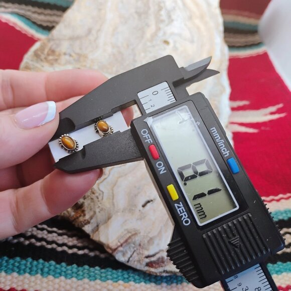 Sterling Silver Tiger's Eye Stud Earrings & Pendant Set Boho Dainty - Picture 8 of 8